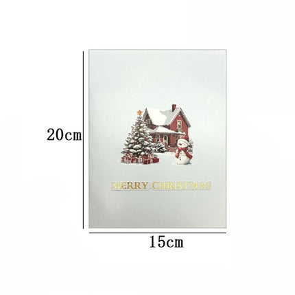 Enchanting 3D Pop-Up Christmas Village Greeting Card – Snowman, Reindeer & Festive Fir Trees