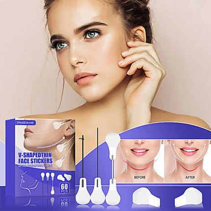 60PCS/Set Instant Face Neck Eye Lift Face lift V Tapes Shape Tape Anti Wrinkle