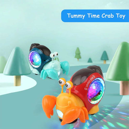 Electric Music Crawling Crab Baby Toy LED Light Up Kids Toddler Interactive Toys