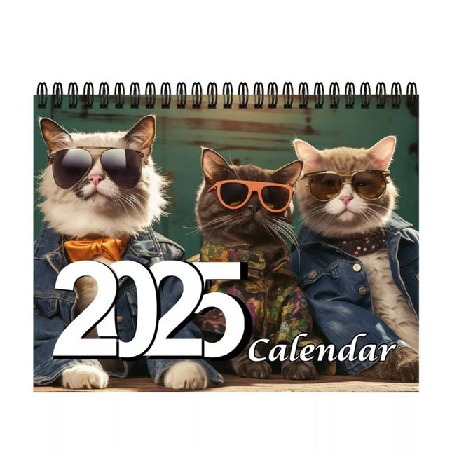 2025 NEW Stylish Cats Calendar, 12 Month Calendar, Home Office Wall Calender