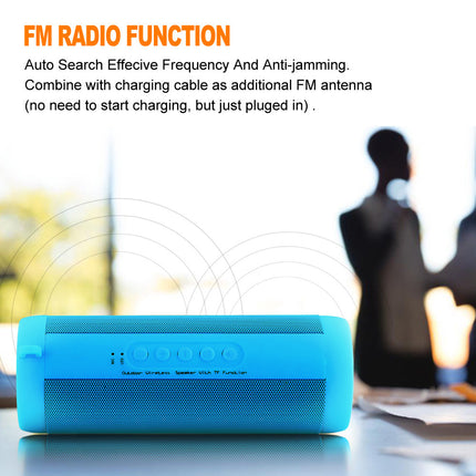 Waterproof Bluetooth Portable Speaker with Subwoofer, TF Card, Flashlight & Radio
