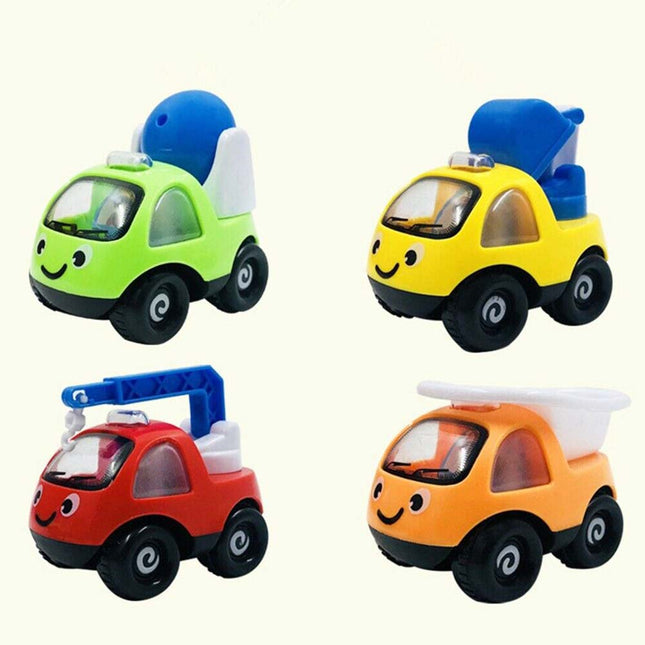 4Pcs Toy Gifts Cars Pull Back and Go Vehicles Set for Boys Toddler Kids Baby