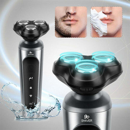 Mens Electric Shaver Cordless Razor Wet Dry Rechargeable Rotary USB Charging