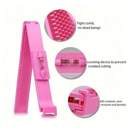 Professional Bangs Hair Trimming Tool, DIY Hair Cutting Clip & Comb Set, Fringe Hairstyle Shaping & Styling Accessory Kit