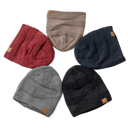 Unisex Slouchy Winter Hat – Fur-Lined Warm Beanie for Men and Women, Casual Knitted Style