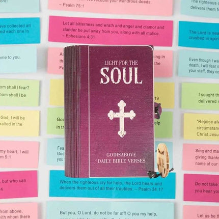 Handmade Wooden Bible Verses Box + 150PCS Daily Scripture Verse Cards