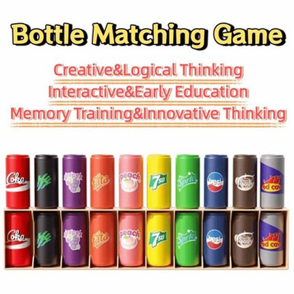 2 Player Duel Board Game, 20PCS Drink Matching Bottle Color Guess Educational Toy
