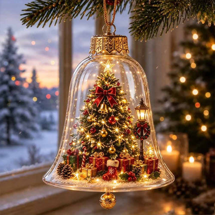 Light‑Up Acrylic Christmas Story Ornament, Mini LED Holiday Scene Decoration