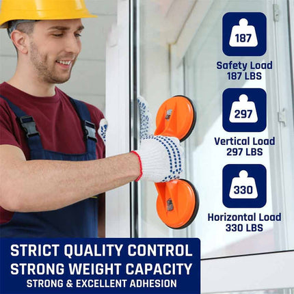 50kg Dual Suction Cup Glass Tile Lifter, Multi Purpose Sucker Puller Tool