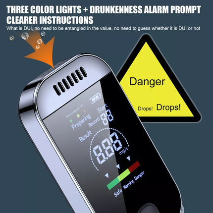 Police Professional LCD Digital Breath-Alcohol Tester Breathalyser Self Analyzer