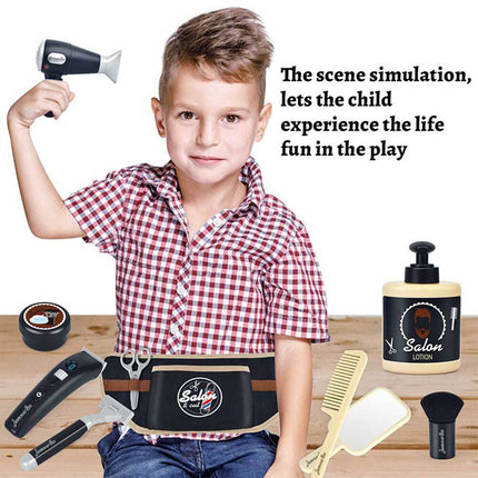 Hairdressing Stylist Playset Hair Salon Role Play Barber Toy Kit for Boy Kids 3+