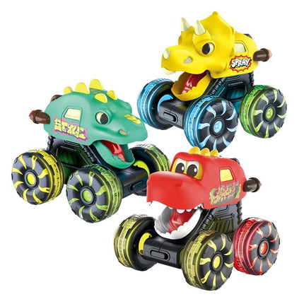 3X Dinosaur Light Up Monster Truck Toys, Press and Go Car Play Set, Fun Gift for All Ages