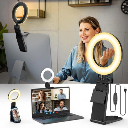LED Selfie Light Usb Rechargeable With Phone Holder For All Phones & Laptops