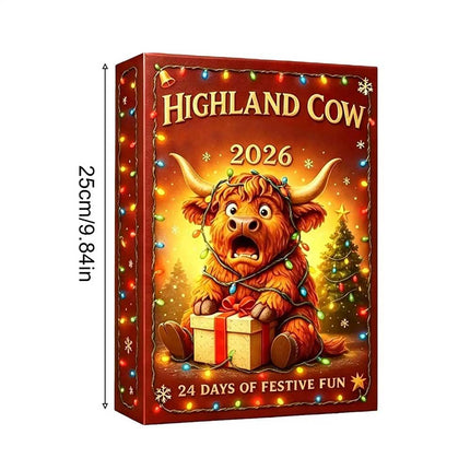 Highland Cow Christmas Advent Calendar 2026 24 Day Countdown Acrylic 2D Figure Gift