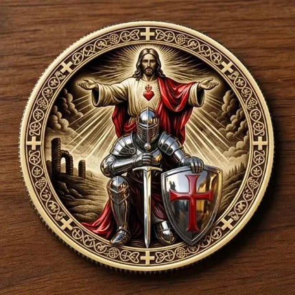2Pcs Religious Faith Commemorative Coin Christian Collectible Medal