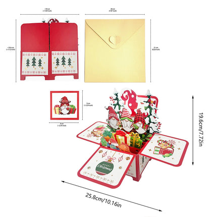 5Pack Creative 3D Pop-Up Santa Claus Christmas Card