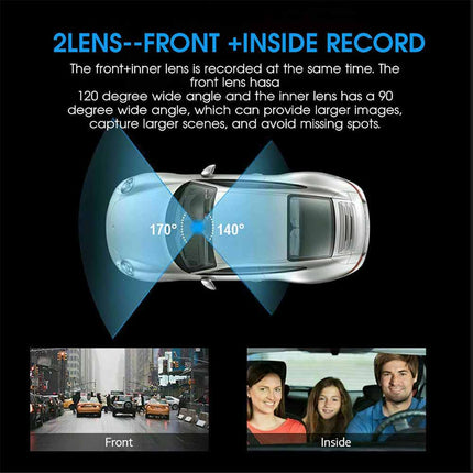 1080P Dual Lens Car Dash Cam Video Recorder G Sensor DVR Front and Rear Camera