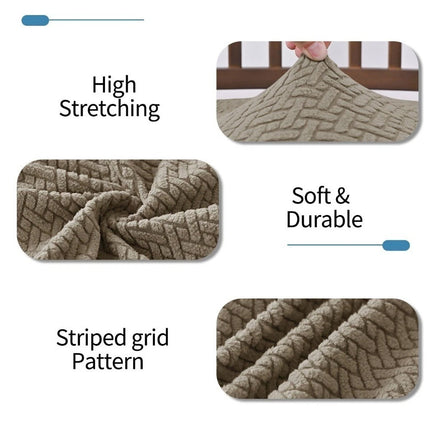 Jacquard Stretch Dining Chair Slipcovers, Removable & Washable Seat Covers