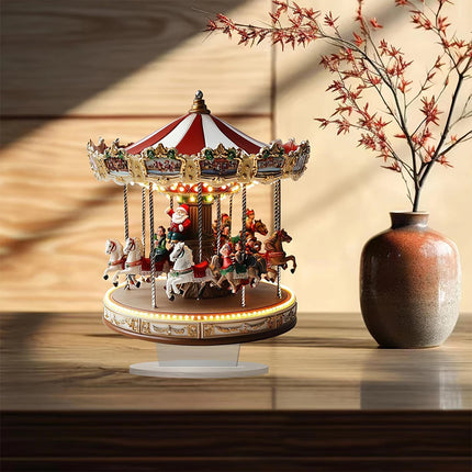 Classic 2D Acrylic Carousel - Flat Christmas Merry Go Round Decor