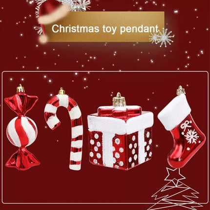 4Pcs Christmas Large Red & White Candy Hanging Pendant Ornaments Xmas Tree Decor