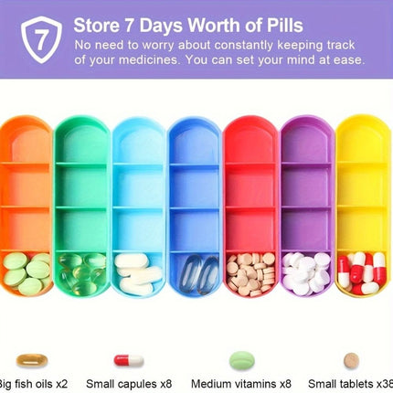 28 Grids 7 Day Weekly Pill Box, Tablet Storage Sorter Container Organizer
