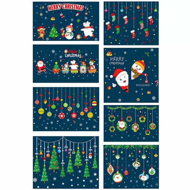 Christmas Santa Removable Window Stickers Festival Art Decal Wall Shop Home Xmas