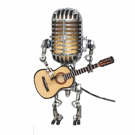 Microphone Robot Lamp with Guitar Lights Table Desktop Decorations USB Charging