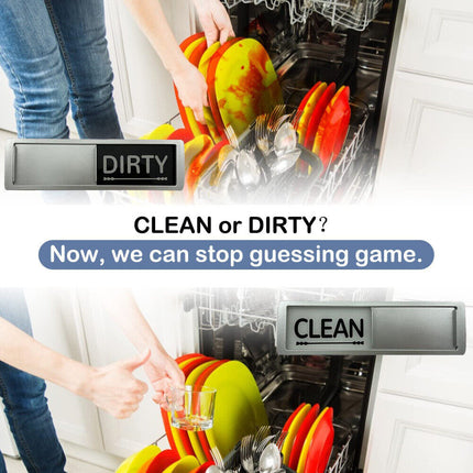 Clean Dirty Dishwasher Magnet Indicator Sign Non-Scratch Simple Sliding Kitchen