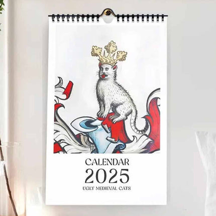 2025 Ugly Medieval Cats Calendar: Strange Medieval Wall Decor Calendar