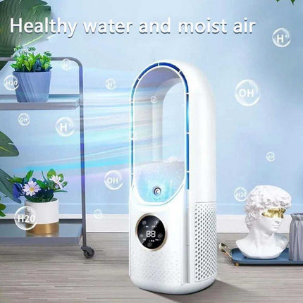 Portable Air 6 Speed Silent Timer Air Conditioner Cooler Leafless Electric Fan