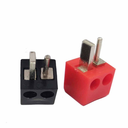 2P Screw Terminal Speaker Plug Connector, Solder-Free DIN T-Type Audio Plug Red & Black Set