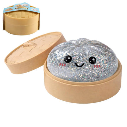 2 Pack Steamed Bun Shaped Slow-Rise Foam Squeeze Toys, Cute Facial Pattern Stress Relief Sensory Hand Play Toy