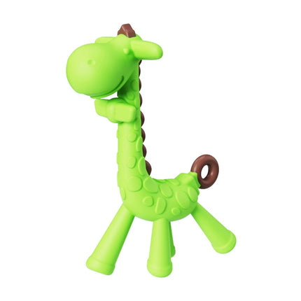 Silicone Teething Toothbrush Giraffe Shape BPA Free Chew Toy, 3 Count