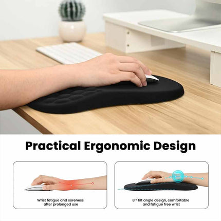 Ergonomic Memory Foam Gaming Mouse Pad with Honeycomb Massage Wrist Rest, Non-Slip PU Base Mouse Mat Multi Colors Optional