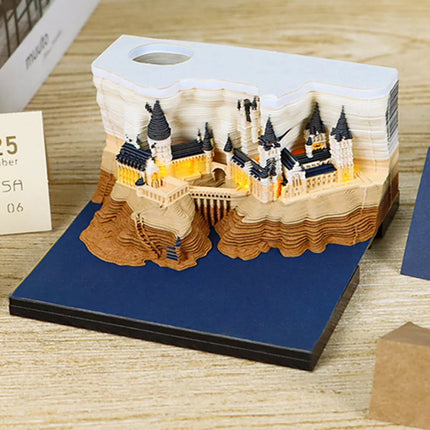 2025 3D Calendar with LED Light Paper Carving Art Memo Pad Notepad Novelty Gift