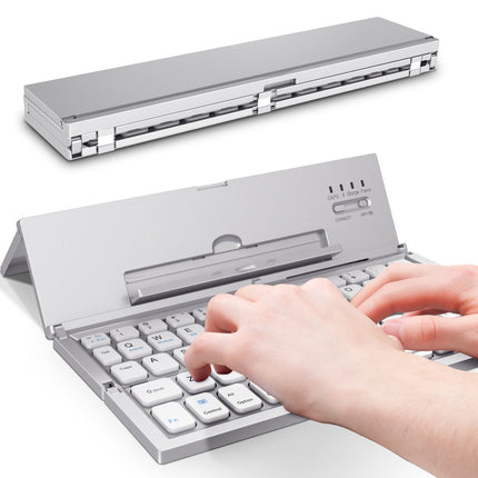 Portable Folding Wireless Bluetooth Keyboard for Tablet Laptops and Smartphones