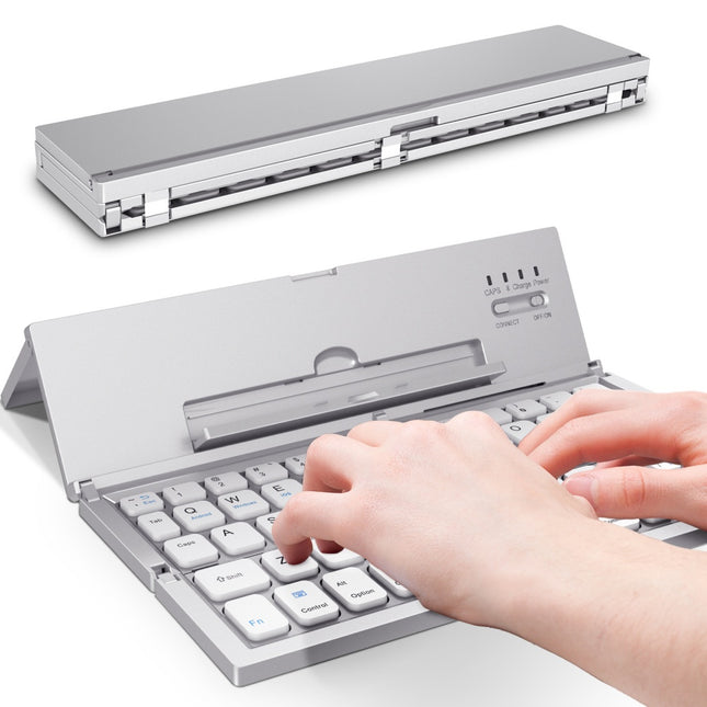 Portable Folding Wireless Bluetooth Keyboard for Tablet Laptops and Smartphones