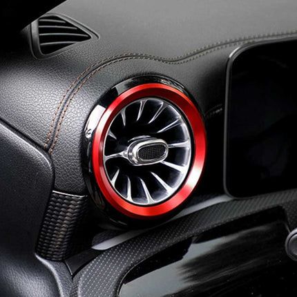 7-Piece Red Aluminum Car Air Vent Cover Universal Fit for Car Interior Decoration Durable Inner Vent Trim Kit