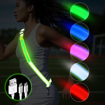 LED Flashing Reflective Safety Belt, Night Walking Reflective Sash Gear for Outdoor Activities