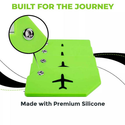 5pcs Luggage Tag Silicone Travel Baggage Suitcase Identity Address Name Label