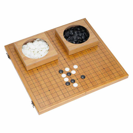 Wooden Portable Weiqi Go Game Set, Traditional Chinese Timber Strategy Board Game Gift