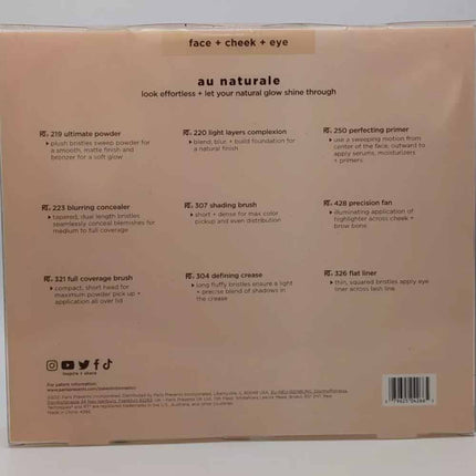REAL RT4266 TECHNIQUES Naturale 9 Piece Set Makeup Brush Kit Foundation Powders