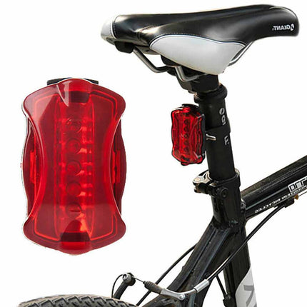 2X Front Rear Bike Light 5 LED Bicycle Tail Lights Waterproof Flashlight