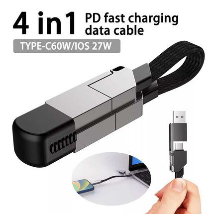 PD 60W Multi USB QC Fast Charging Cable 4in1 Type-C to Type C For iPhone Andriod