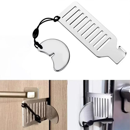 Portable Stainless Steel Door Blocker, Anti-Theft Security Tool 8cm