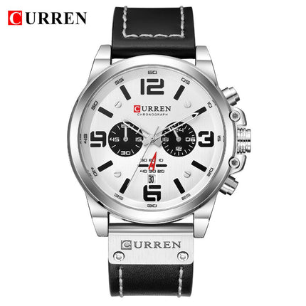 Men's Business Casual Quartz Wrist Watch, Leather Strap Analog Male Dress Watch