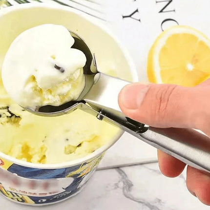 Multifunctional Stainless Steel Ice Cream Scoop & Ball Maker, Dual-Purpose Spoon