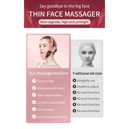 V-Face Shape Massager Skin Neck Lift Slim Double-Chin Removal LED Photon Therapy