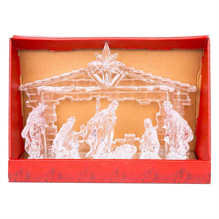 Acrylic Light‑Up Nativity Scene Centerpiece with LED Colour Changing & Christmas Music