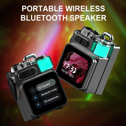 Outdoor Wireless Bluetooth Mini Speaker with Alarm Clock & RGB Ambient Lamp Display